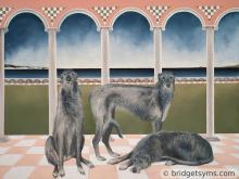 Deer hounds in classic background